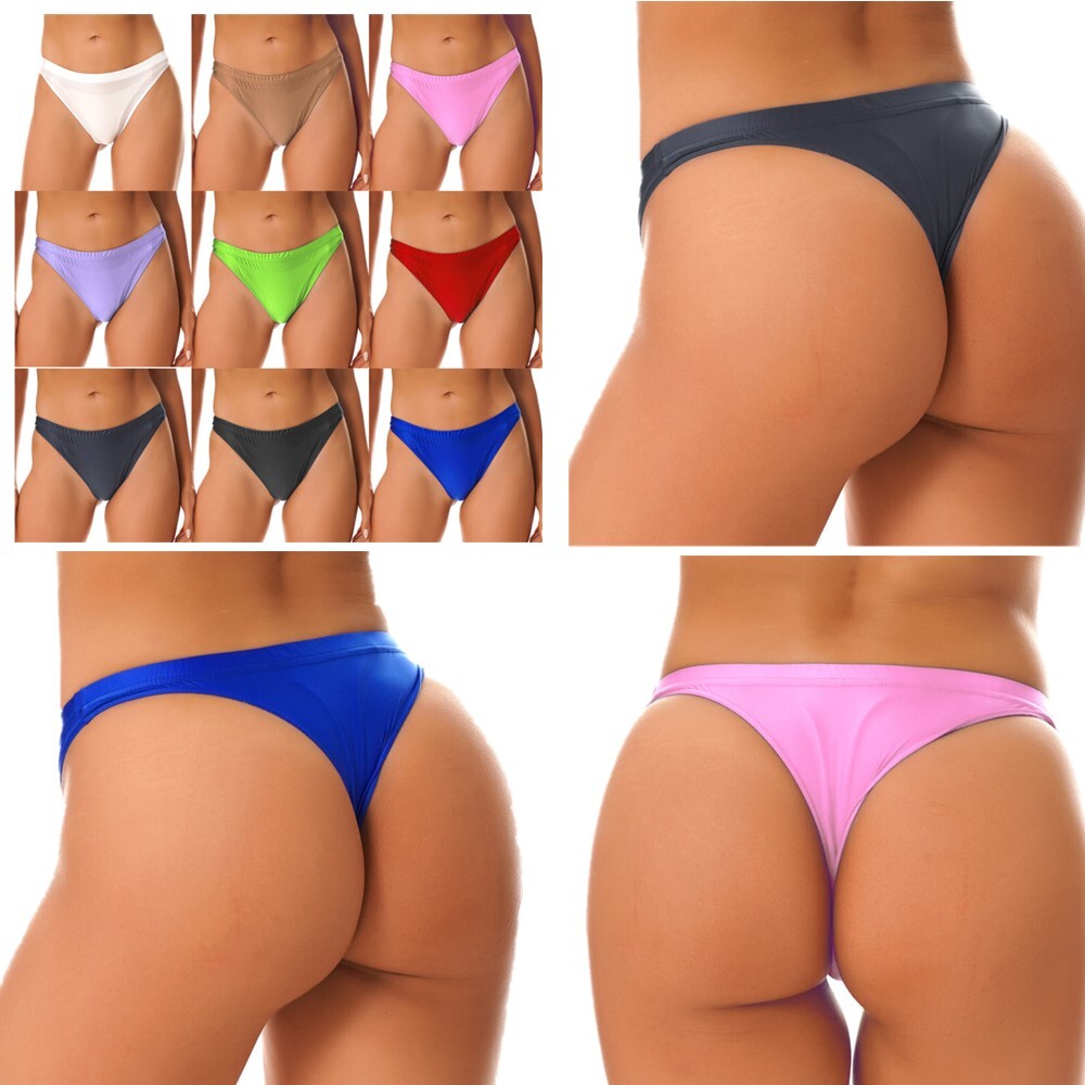 Women’s Glossy Underwear Seamless Thong Panties or Skinny Stockings Lingerie