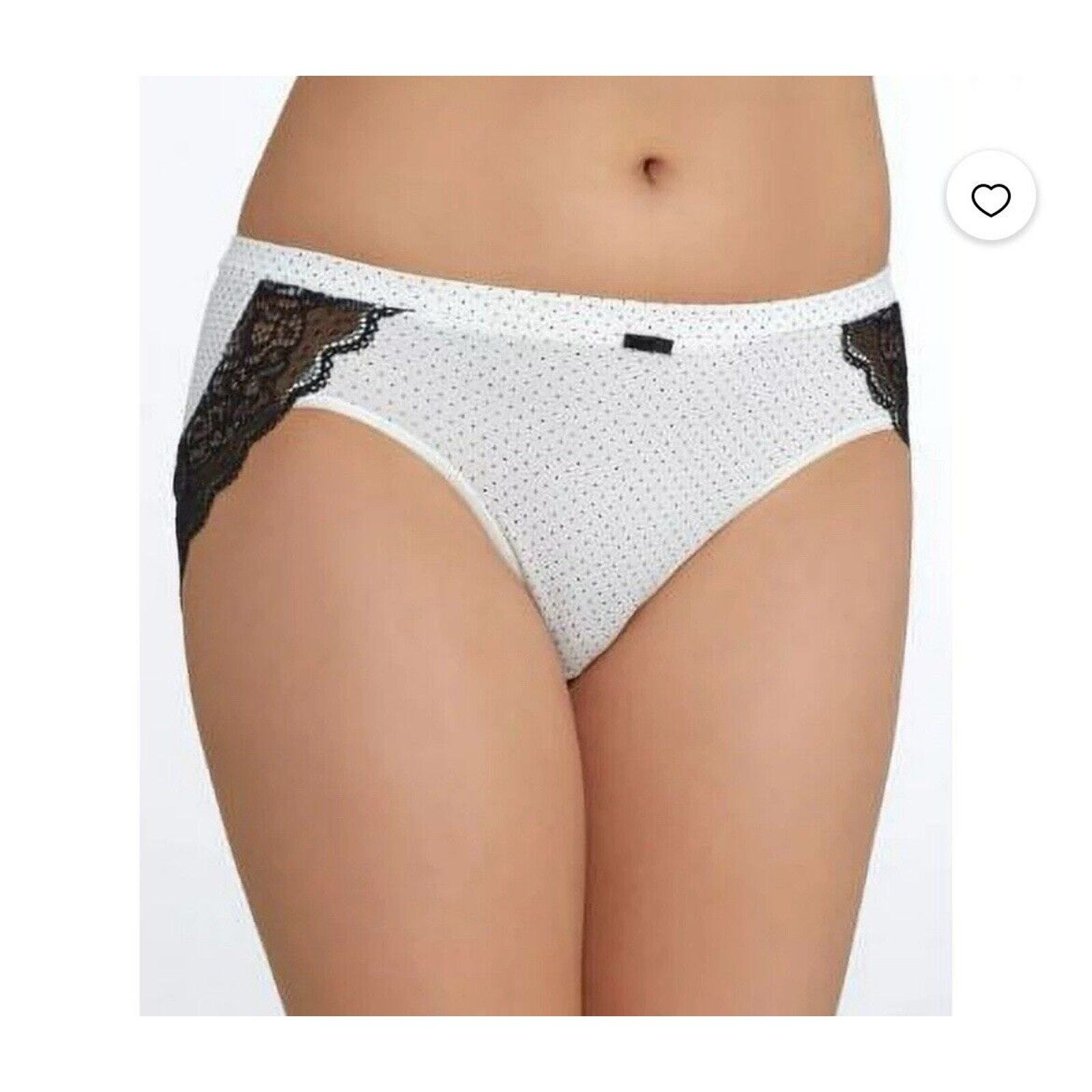 Bali Cotton Desire Hipster DFCD63 Women’s Size 6 White Micro Dot 3-Pack