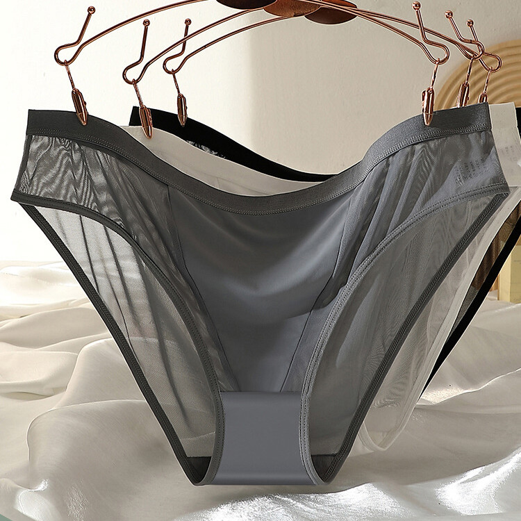 3packs Lot Sexy Womens See Through Panties Briefs Sheer Mesh French Underwear