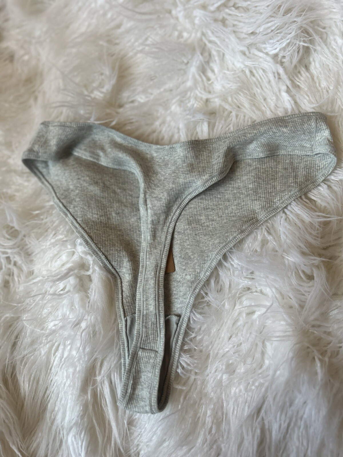 SKIMS Thong Brief Bundle – Size 4X – Gray, Light Heathered Gray, Ochre NWT