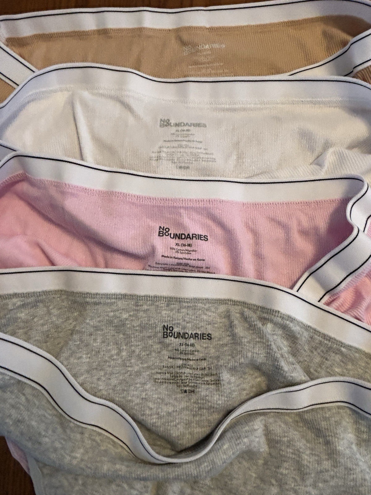 No Boundaries 4 or Womens Stretch Rib Knit Hipster Underwear Size XL (16-18)