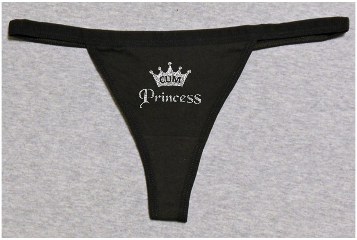 Sexy Cum Princess Glow in Dark Funny Cosplay G-String Shiny Slut Thong
