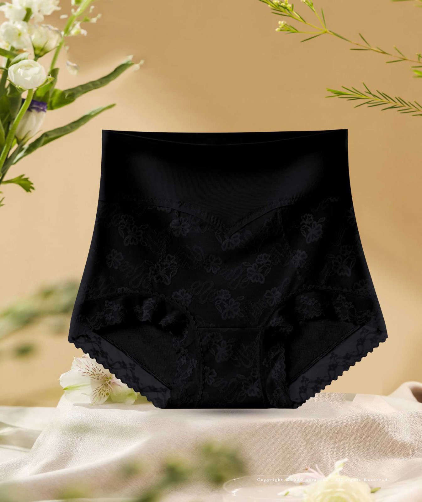 3 Pack High Waist Plus Seamless Lace Mesh Bikini Panties – Modal Silk Breathable
