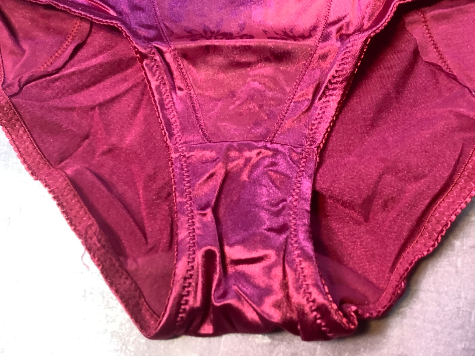 Women Panties,Control Briefs”Eva Cervantes”Size L. Purple Soft shiny Satin