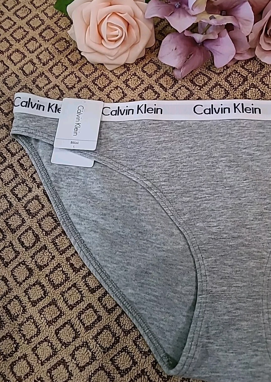 CALVIN KLEIN SIGNATURE SeXy Cotton Stretch Logo Carousel BIKINI Panty Lg $15.00