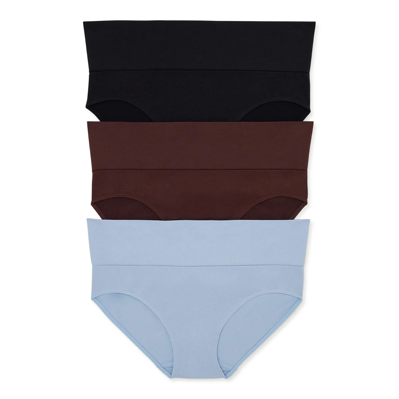 Women’s Destination Maternity Foldover Panty, 3-Pack size S/Black, Choc, Blue
