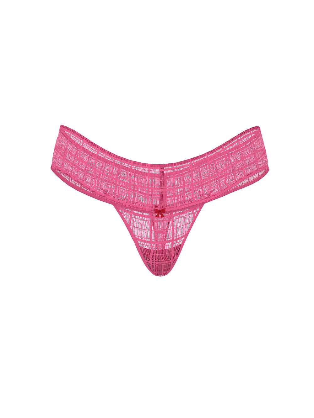 NWT Sealed The Lacie Plaid Lace Thong Panty Size L~ Rose Garden Pink