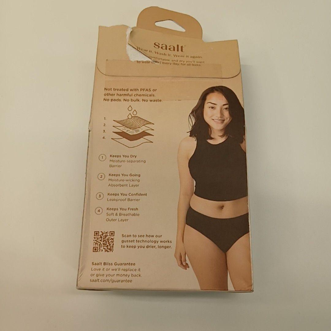 Saalt Wear Leakproof Underwear Womens Small Black Brief Period Panties Heavy