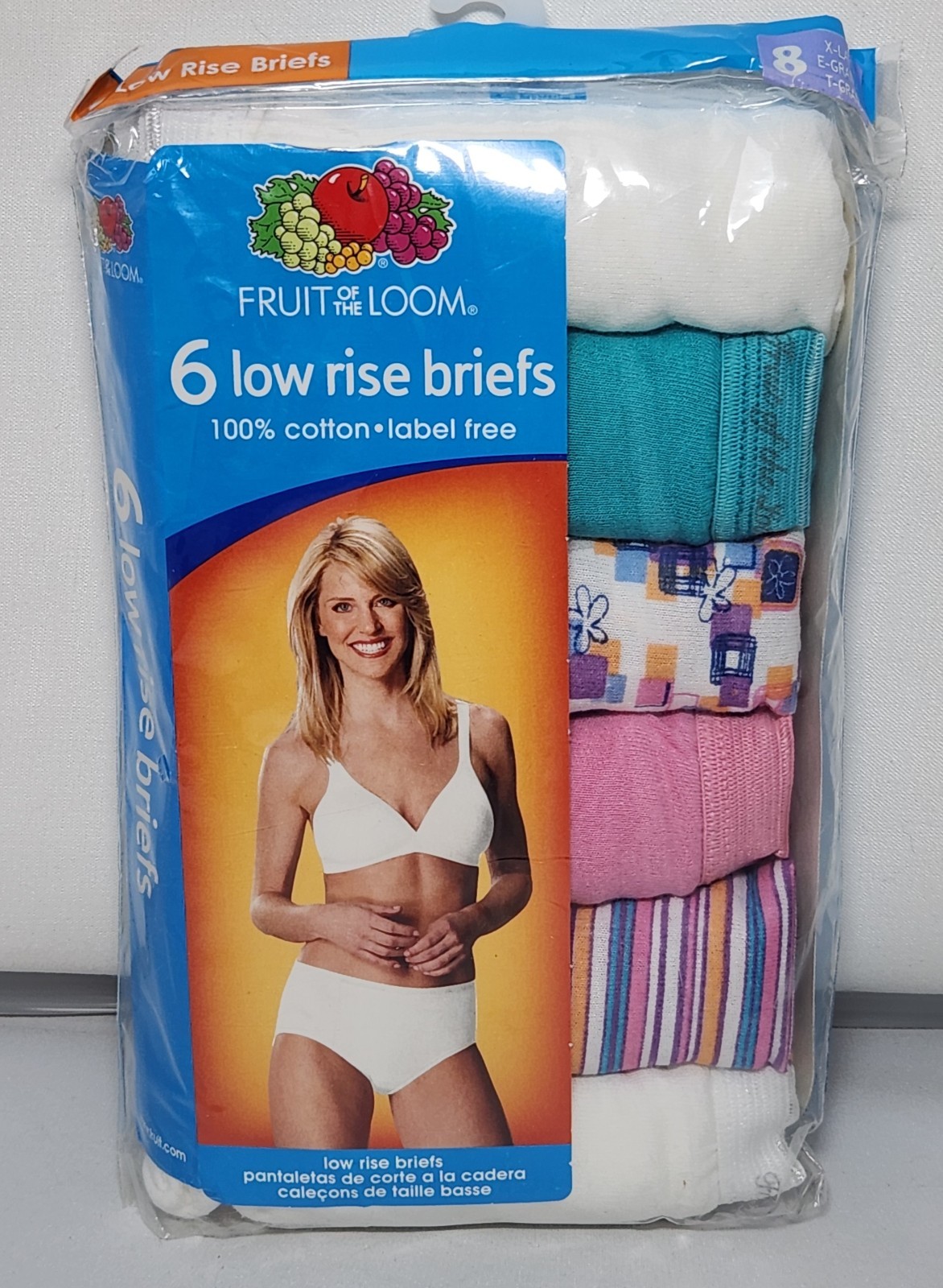 2009 Fruit of the Loom 6 Low Rise Women’s Briefs Size 8 – New/Sealed