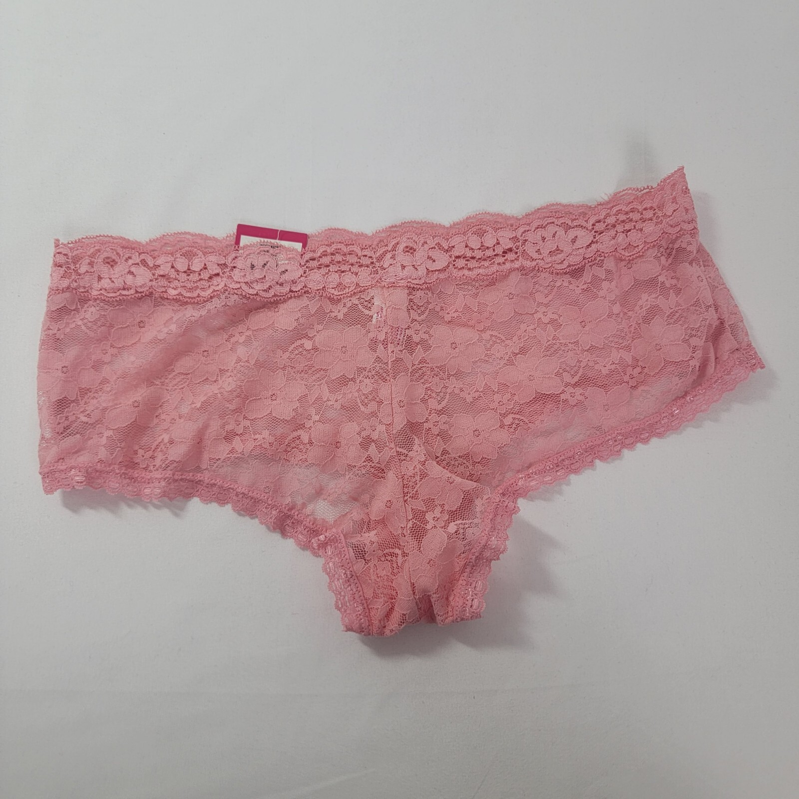2 x CANDIES pink lace lacy Hipster Panties New nwt underwear L 7 Large sheer