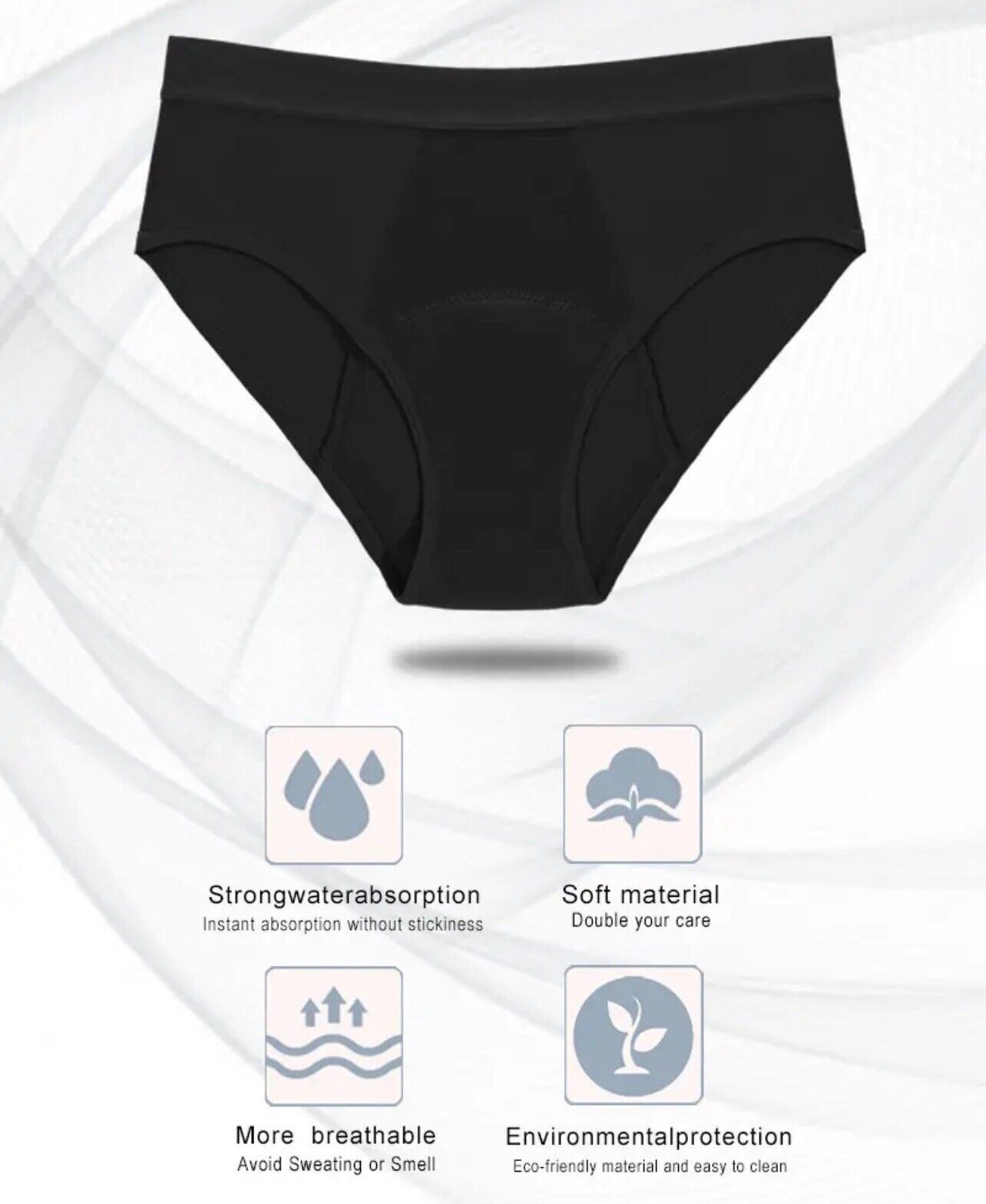 Real Fine Women’s Heavy Flow Leak Proof Underwear Panties Briefs Size 6XL