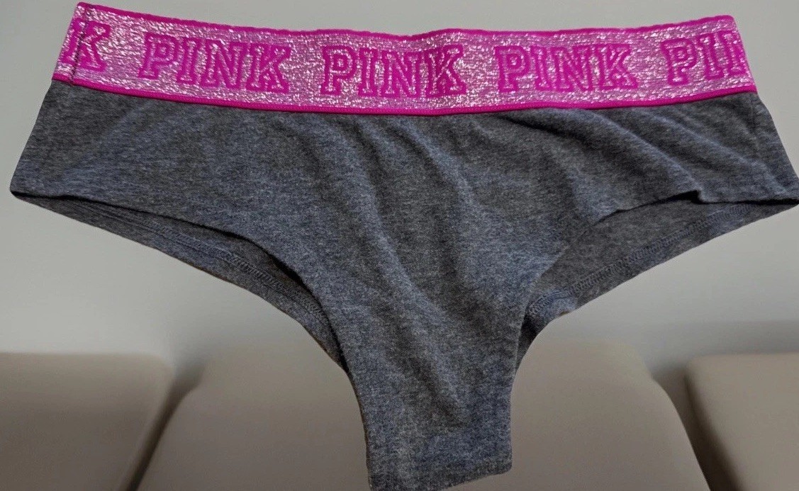 Victoria’s Secret PINK Glitter Panty Black Women’s Small 2017