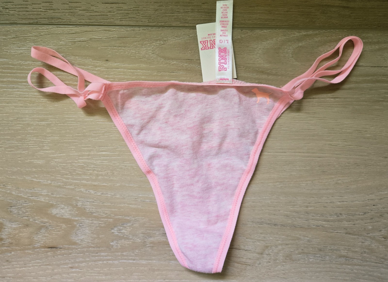 NWT Vintage Victoria’s Secret PINK Cotton Low Double String V-String Panties L