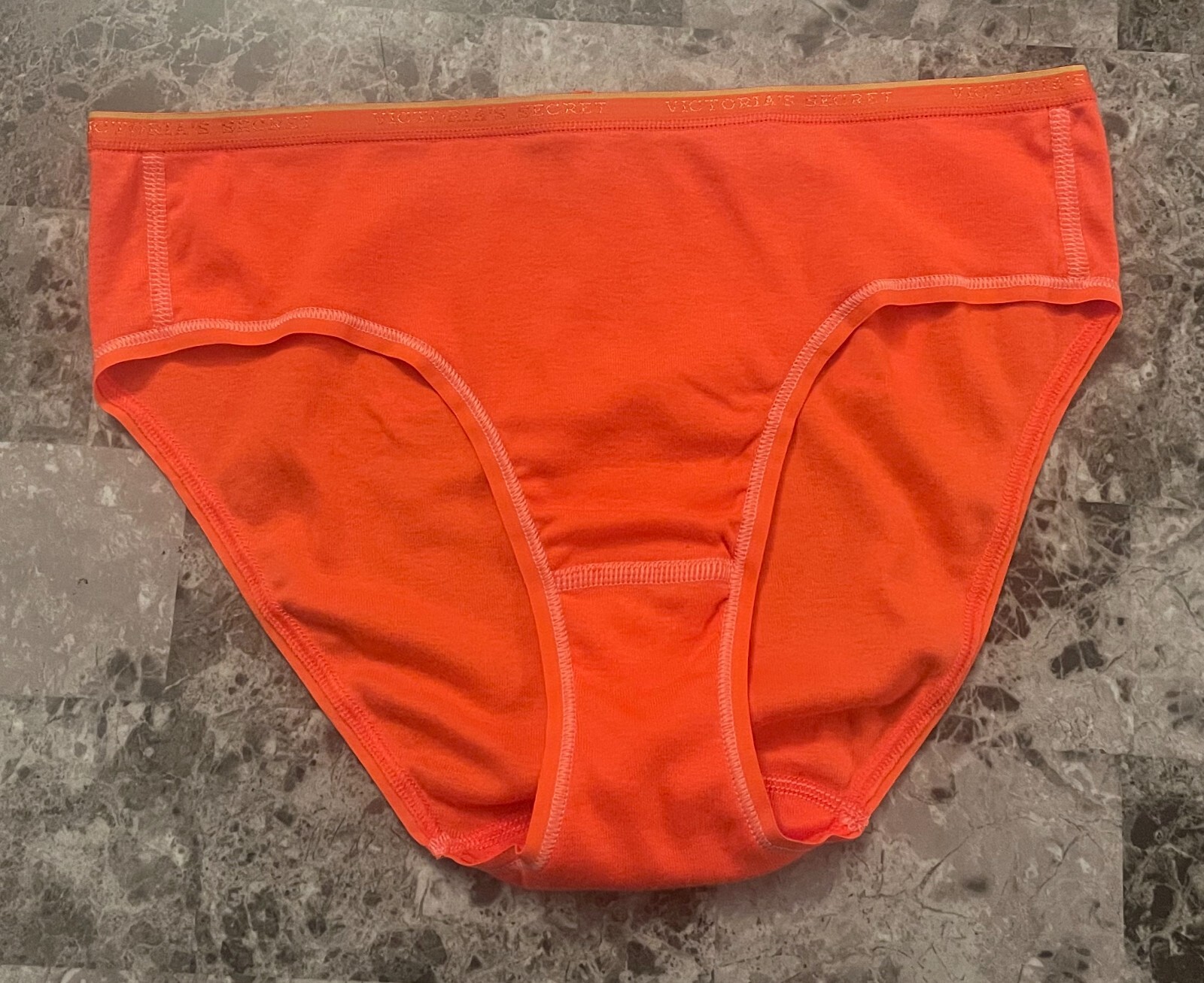 NWT VICTORIA’S SECRET M ORANGE LOVE 100% COTTON VINTAGE RARE HIPHUGGER PANTIES