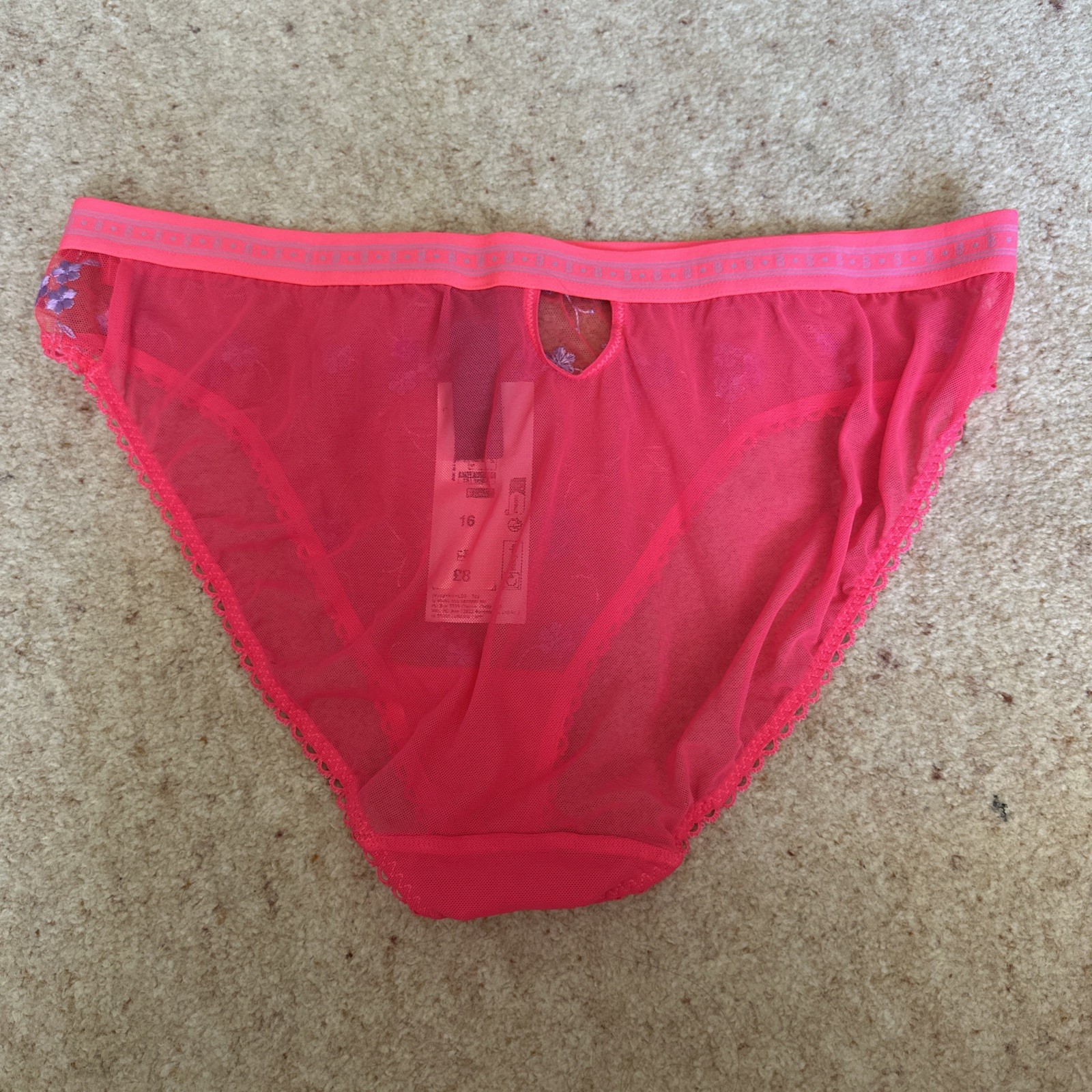 BNWT M&S B by Boutique High Waisted High Leg Knickers Geranium Karina Lace 18