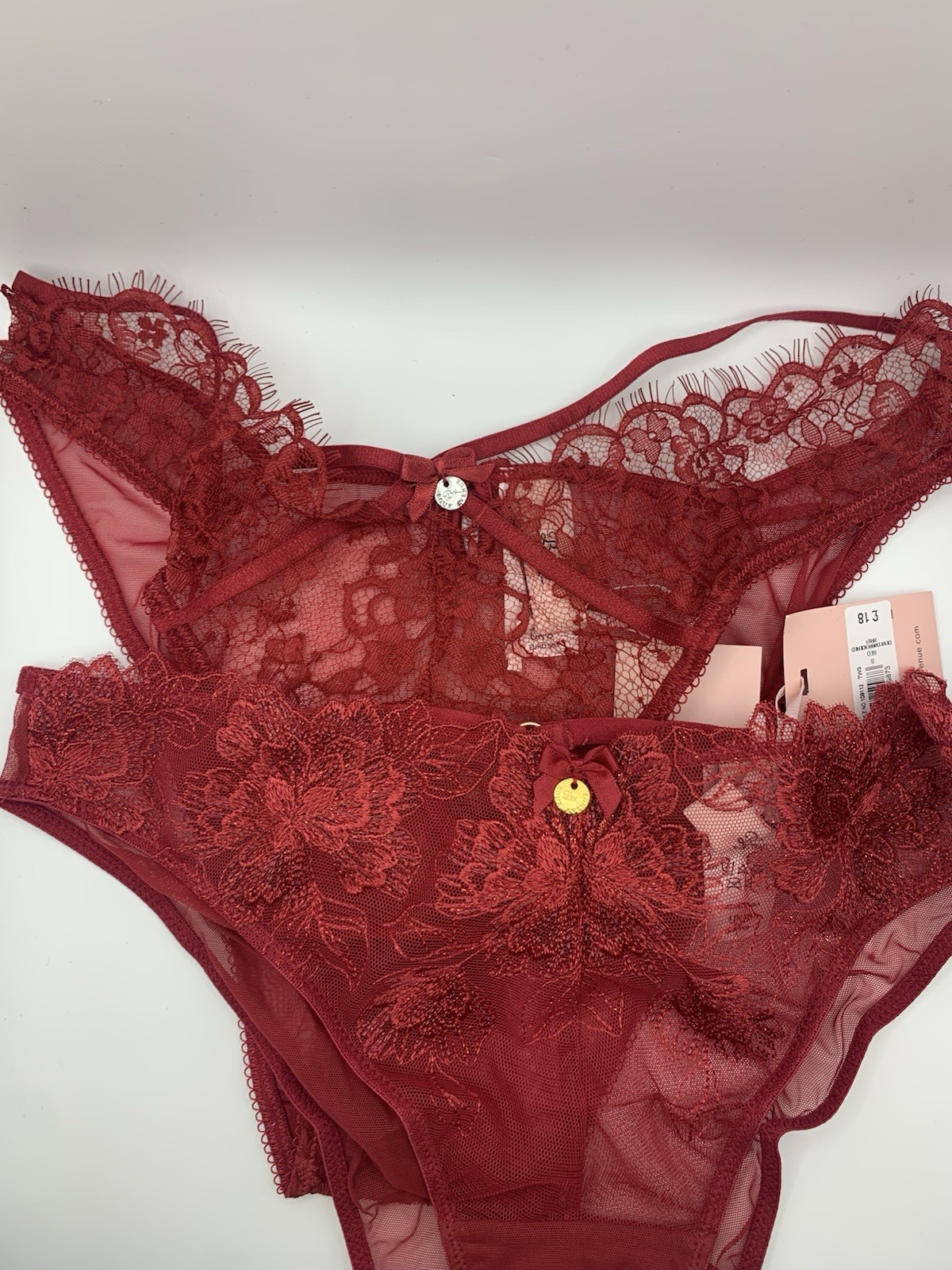 Boux Avenue Briefs x2 Pair Demi & Sadie Red Mix 8 RRP 34 Freepost