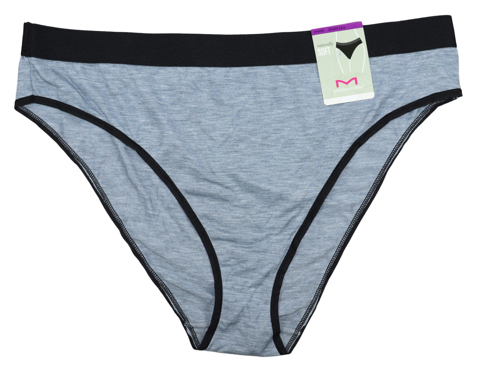 Maidenform Naturally Soft High Leg Bikini Panty Women’s Underwear XXL/9 NWT Grey