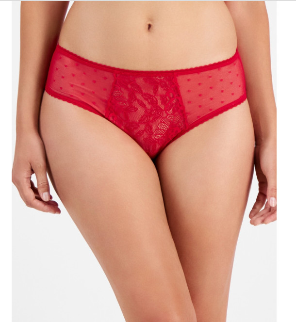 I.n.c. International Concepts Women’s Lace Mesh-Panel Brief, M NWT