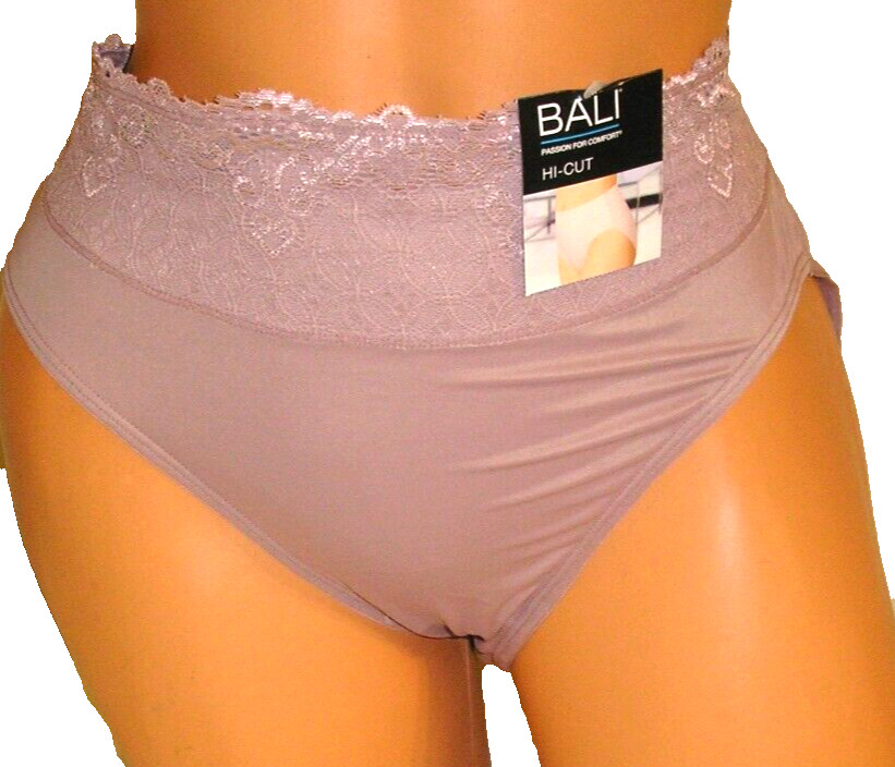 Panties Lingerie Bali Passion for Comfort Beige Hi Cut Sz 9 2X Adult Gift