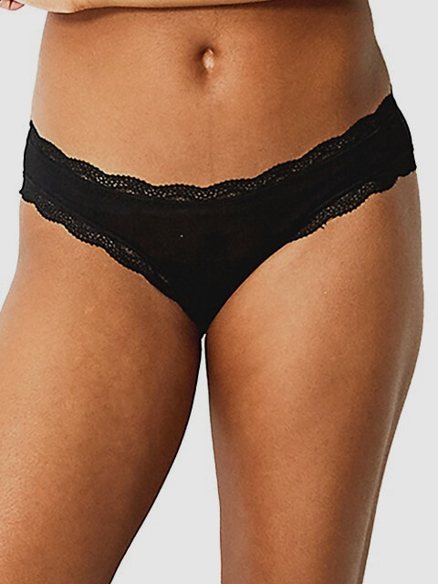$20 Stripe & Stare Women’s Black Low Rise Lace Trim Hipster Panties Size Small