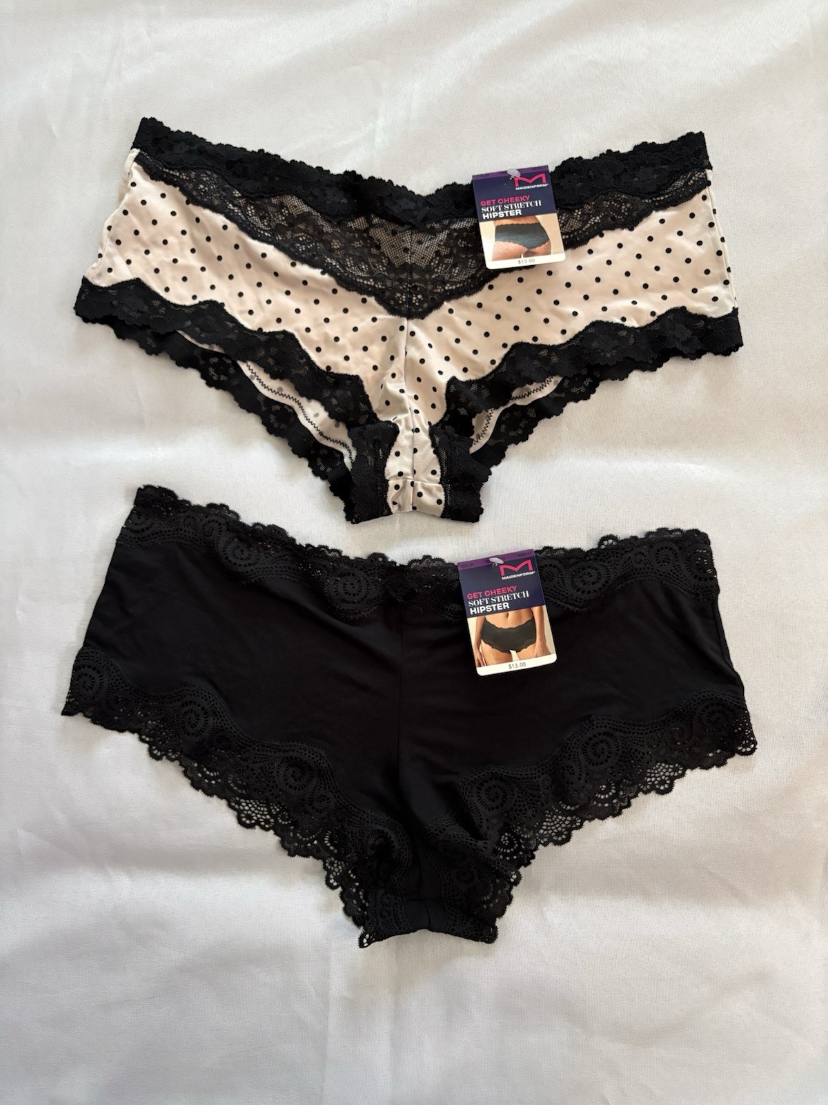 NEW MAIDENFORM PANTY Get Cheeky Hipster Soft 40823 Lace Women Size 2xlarge 2Pair
