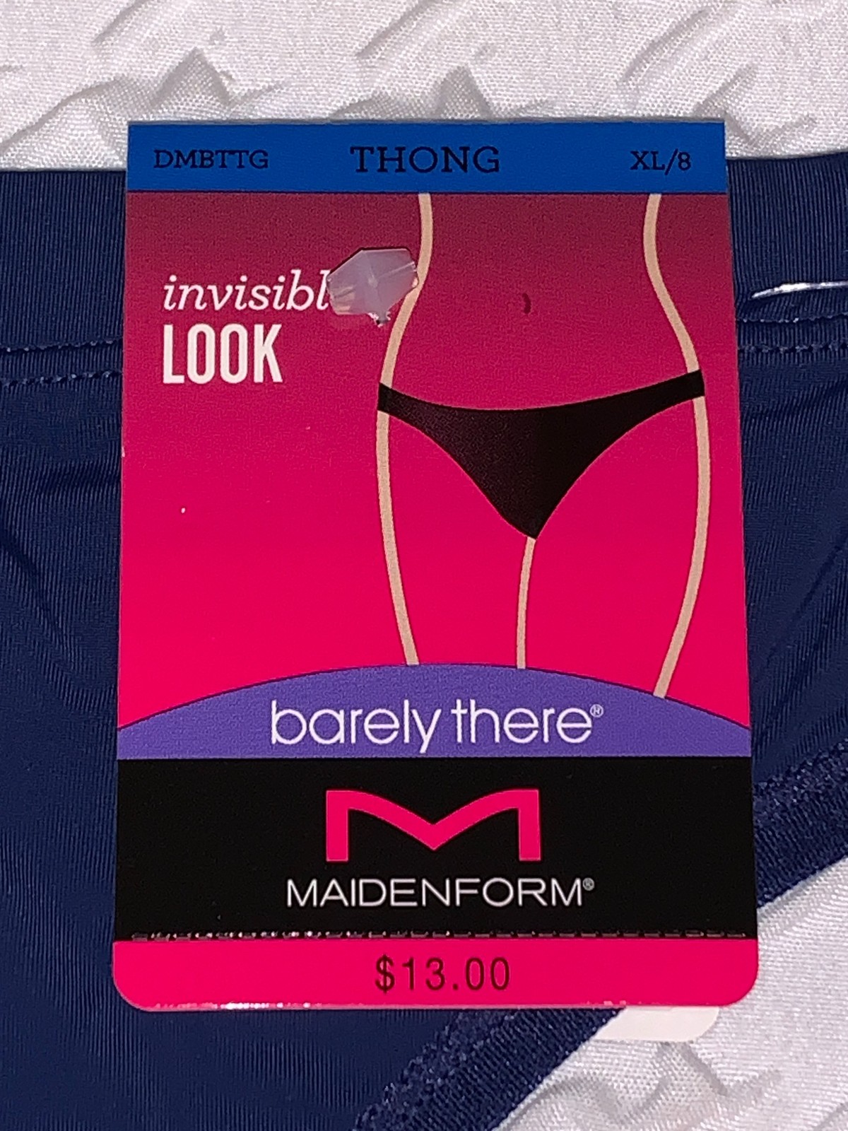 MAIDENFORM Barely There Invisible Navy Eclipse Thong Panty Womens S M L XL 2XL