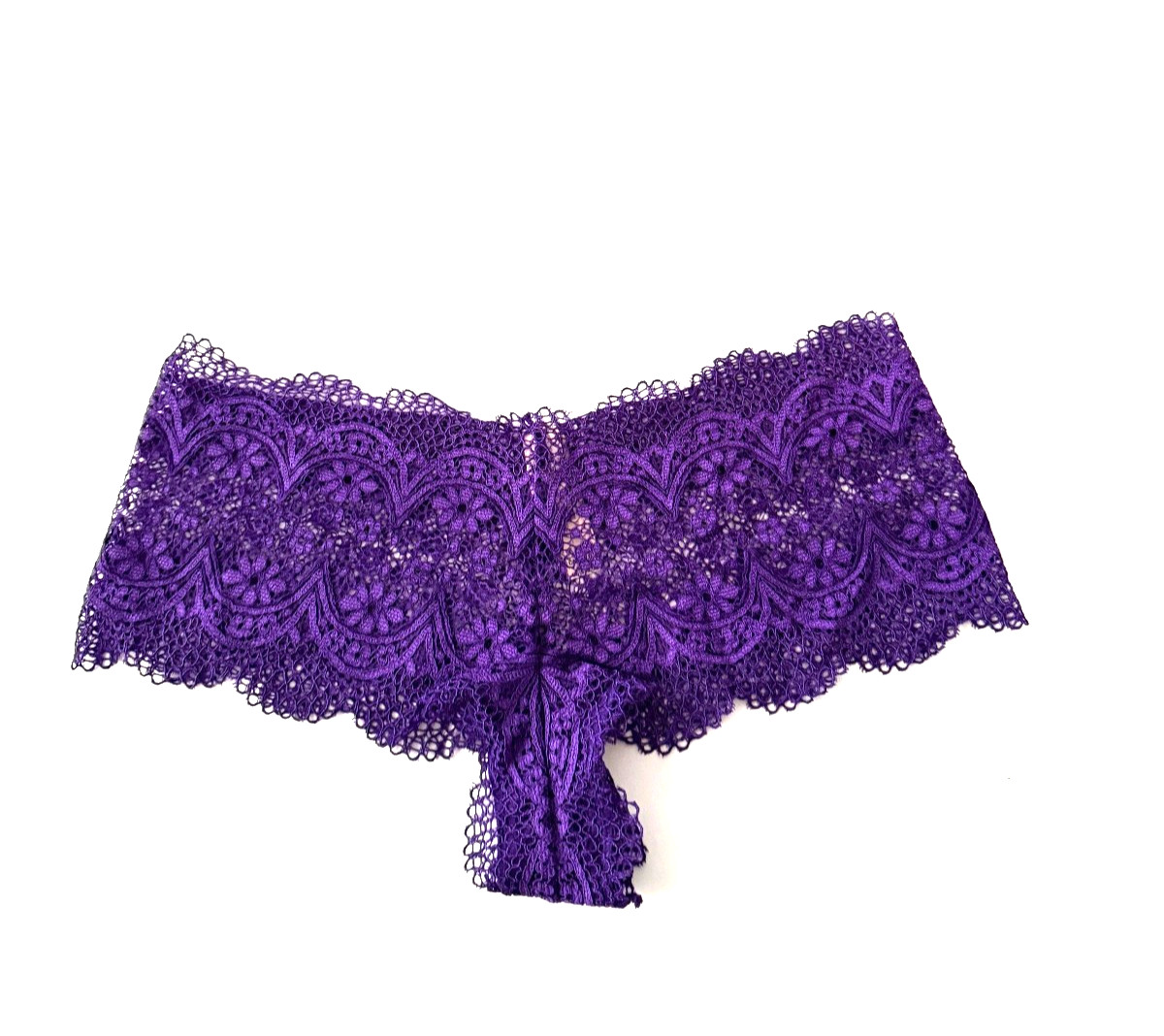 Victoria’s Secret Crotchet Floral Lace Boyshort Panty Deep Purple