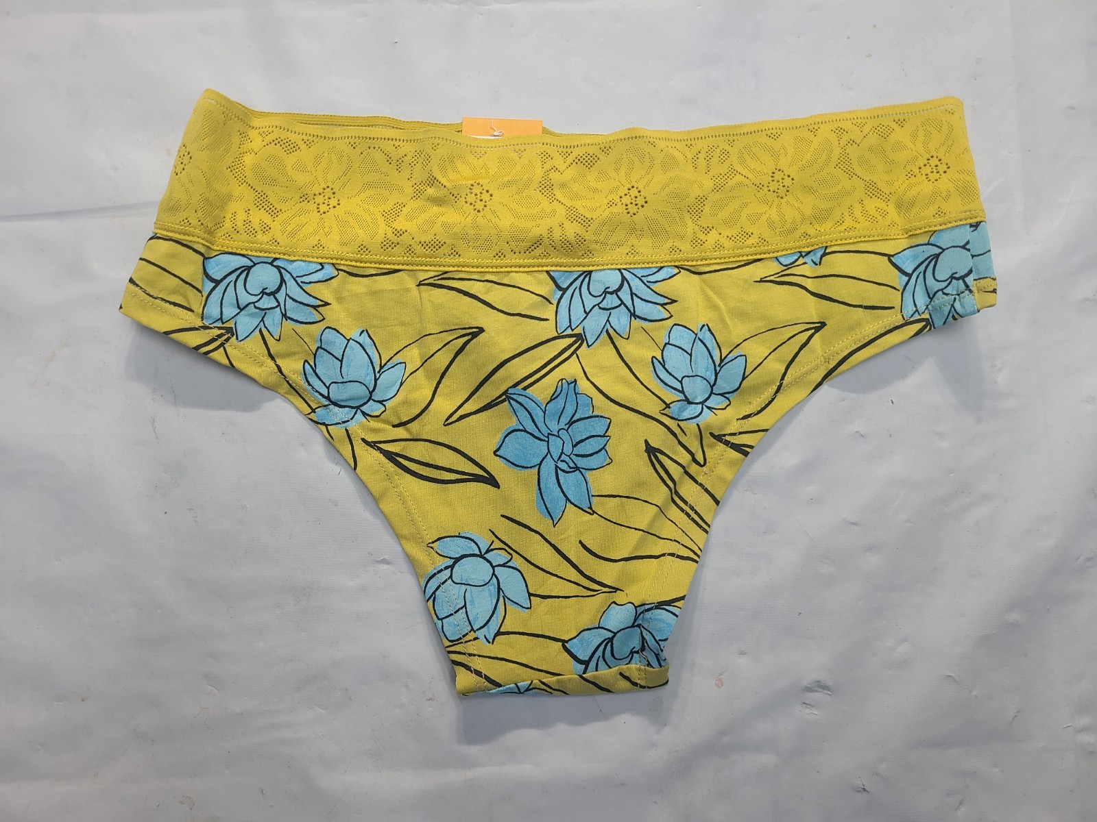Women’s Floral Print Cotton Cheeky Underwear with Lace Waistband Auden Size M