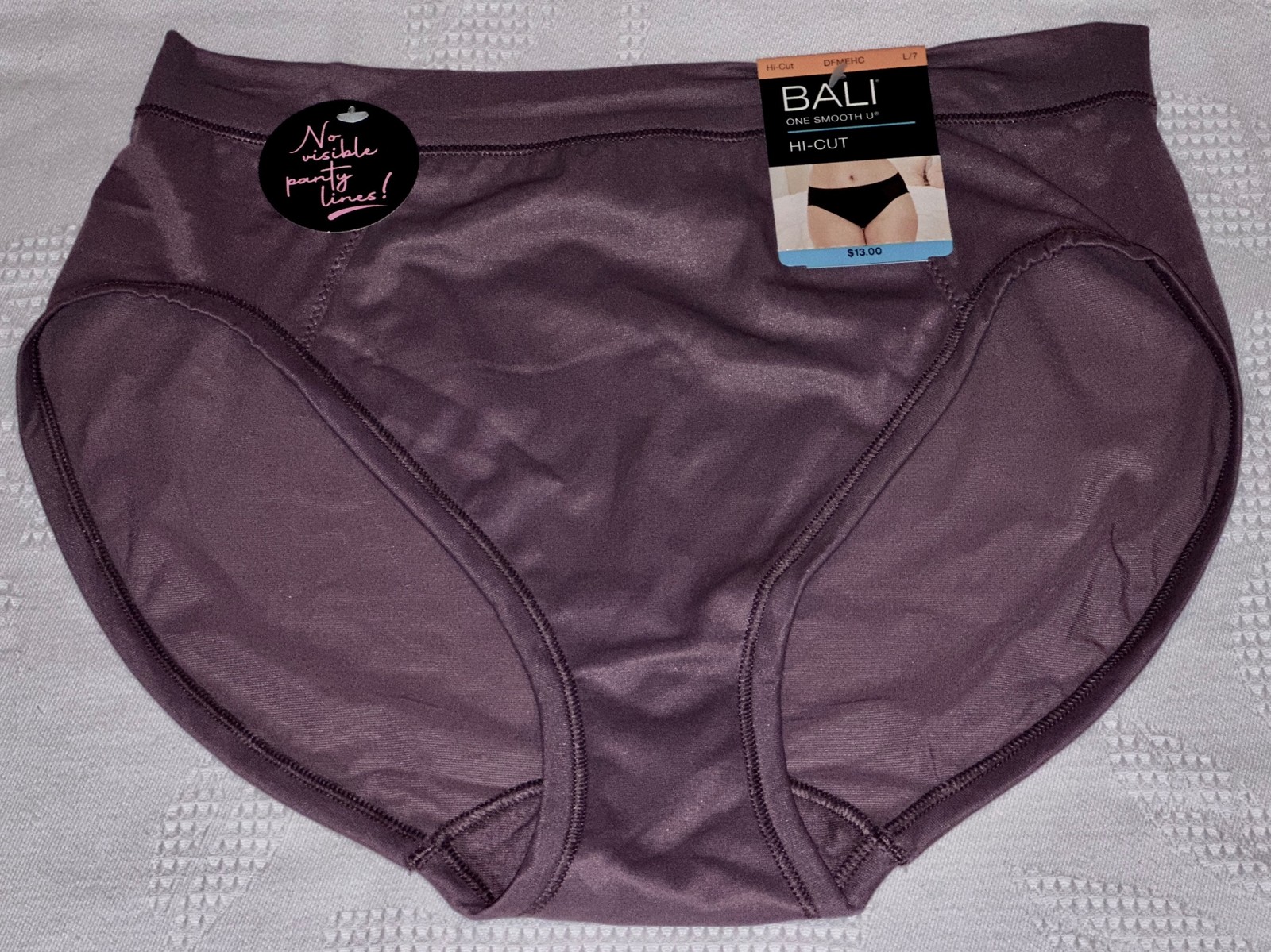 BALI One Smooth U Second Skin Micro Curr Purple Hi Cut Panty Womens S M L XL 2XL