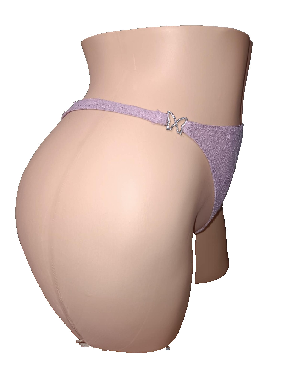 Victoria’s Secret Dream Angels Thong M Pink Lace Butterfly Rhinestone Charm Sexy