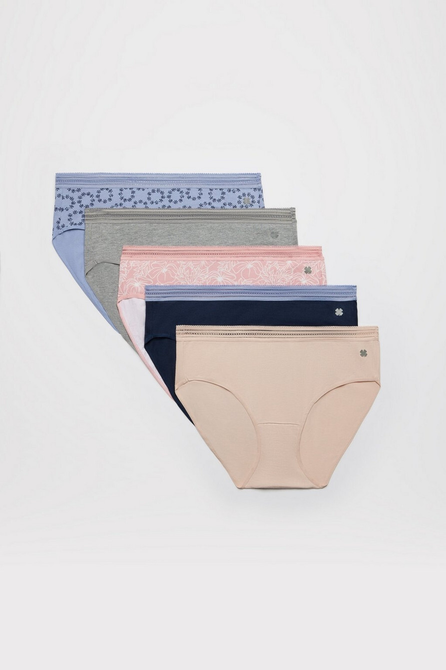 Lucky Brand 5 pack Lace Trim Hipster, Multi, XL