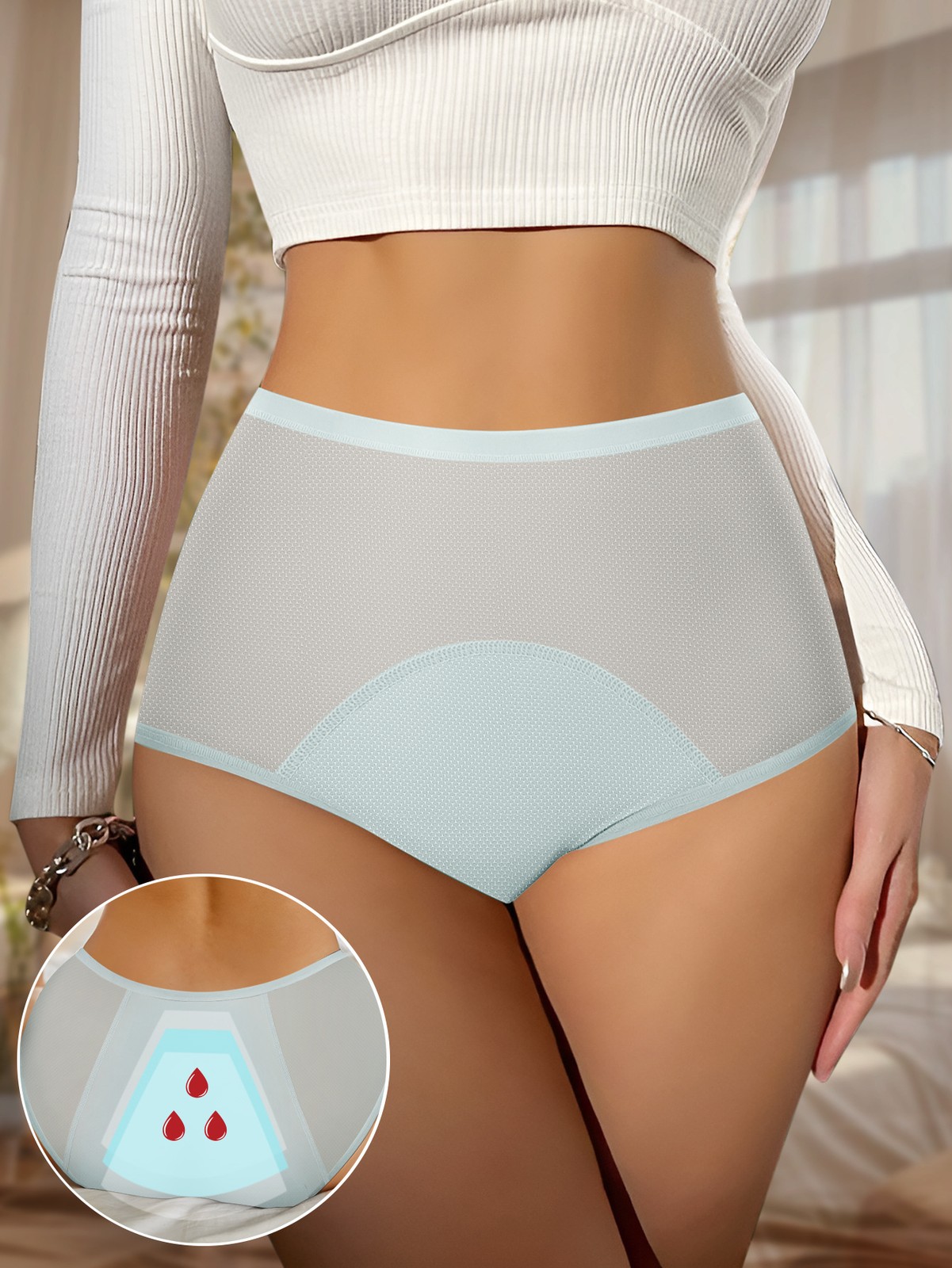4Pack Waterproof Lady Pant Knickers Breathable Reusable Period Panties Underwear
