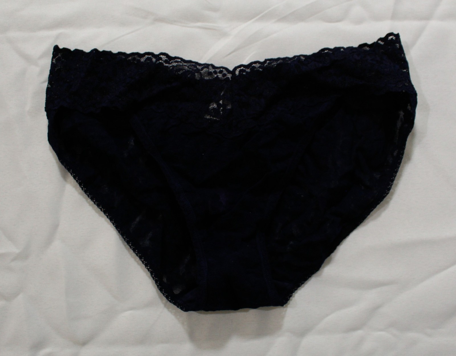 Hanky Panky Women’s Signature Stretch Lace V-Kini Panty DH3 Navy Medium NWT