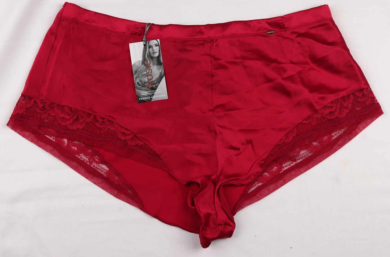 M&S Rosie Silk French Knickers Red Womens Size 18 zz