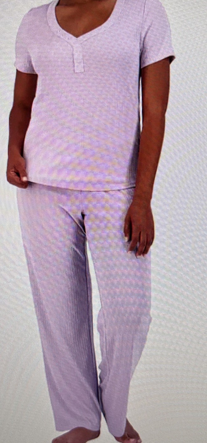 Live2Lounge Women’s 4‑Piece Pointelle Pajama Lounge Set Purple Size Large NWT