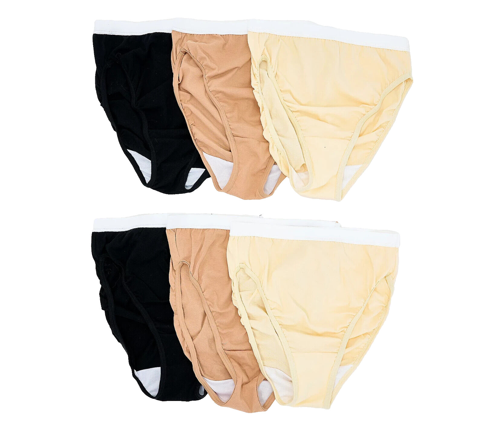 Breezies~Set of 6~Original Cotton Hi-Cut Briefs~Size 11~A632207~Basic 8494