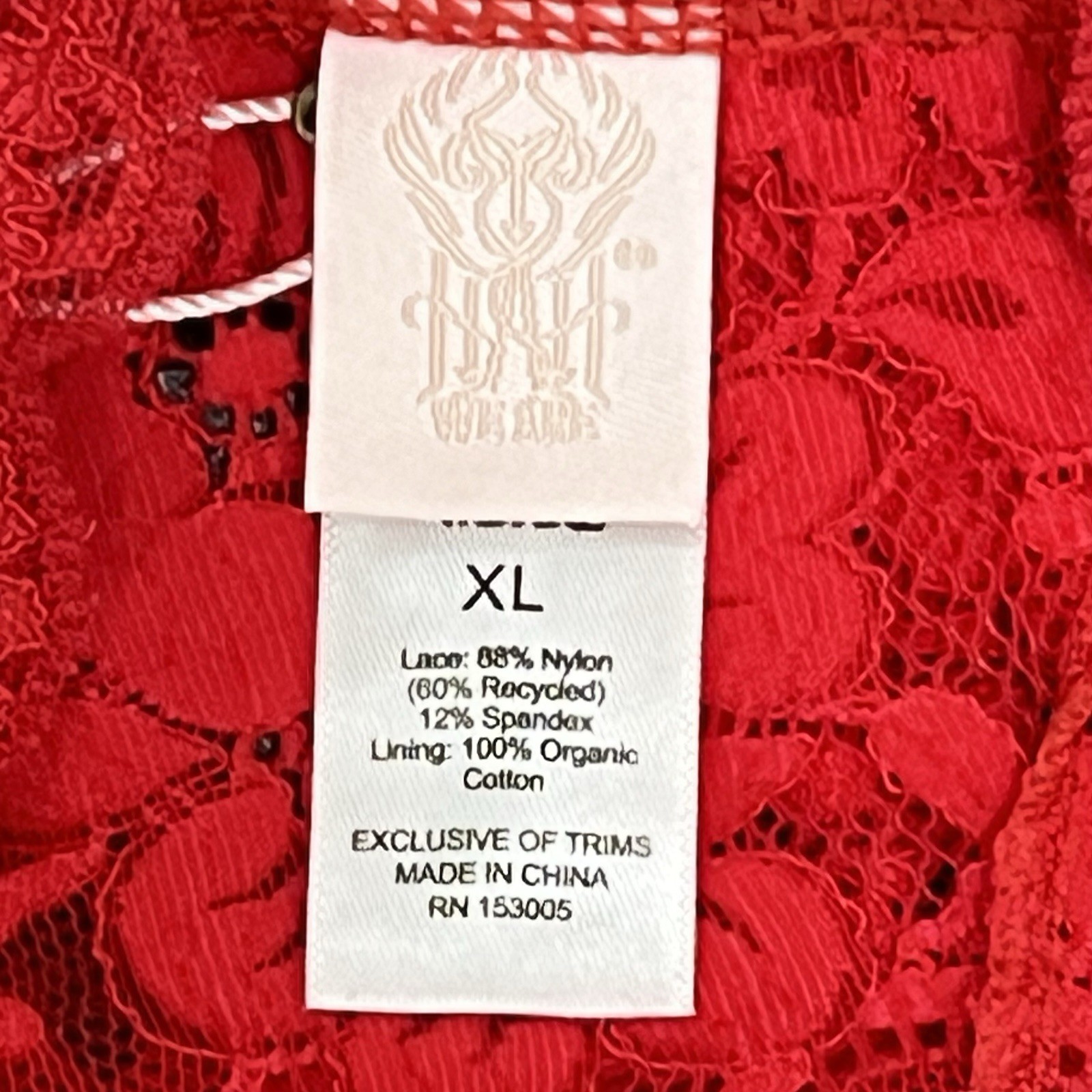 NWT Free People x We Are HAH T String Me a Thong Panties XL Siren Red