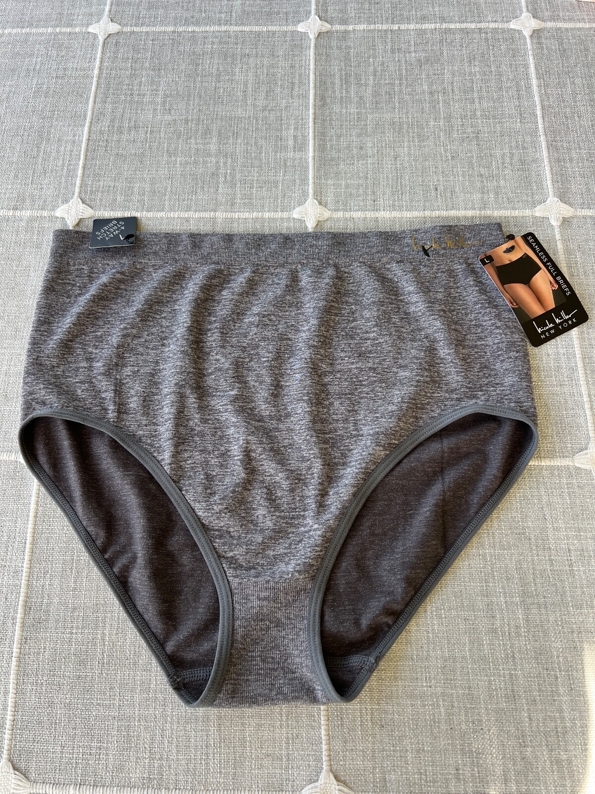 Nicole Miller Panties size L Seamless Full Briefs 4-Way Stretch Lightweight S