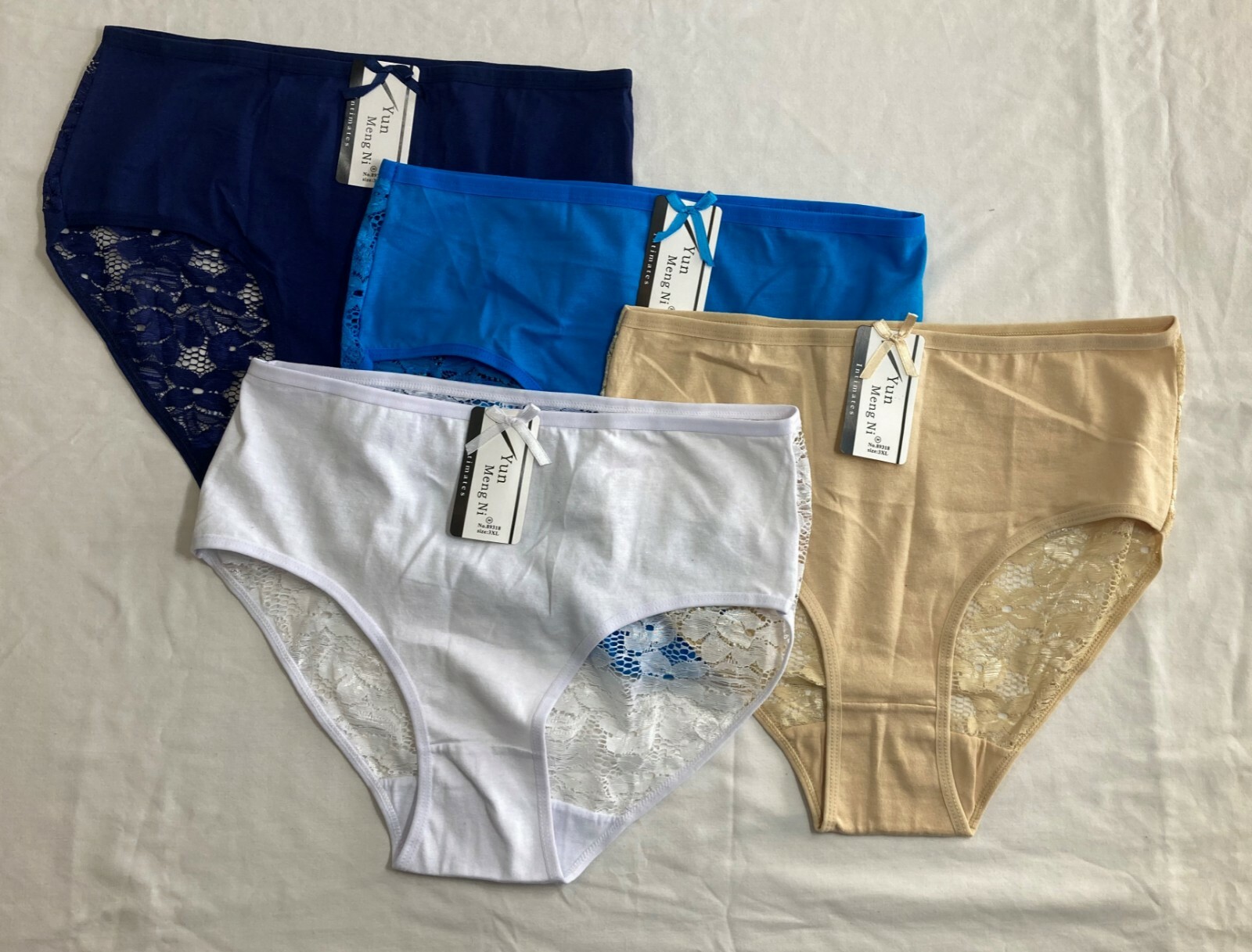 Yun Meng Ni Intimates Panties Women’s 3XL 4-Pack Multicolors Brief Style