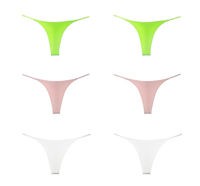Womens 100% Cotton Sexy Seamless Thongs Bikinis G String Panties 6 Pack Set Gift