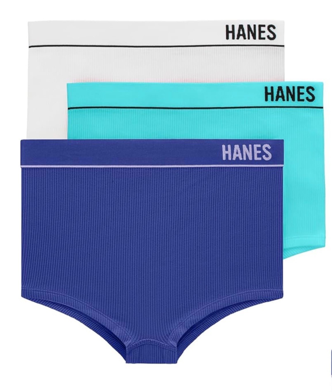 3-Pack Hanes Originals Women’s Underwear Seamless Rib Boyfit Panties