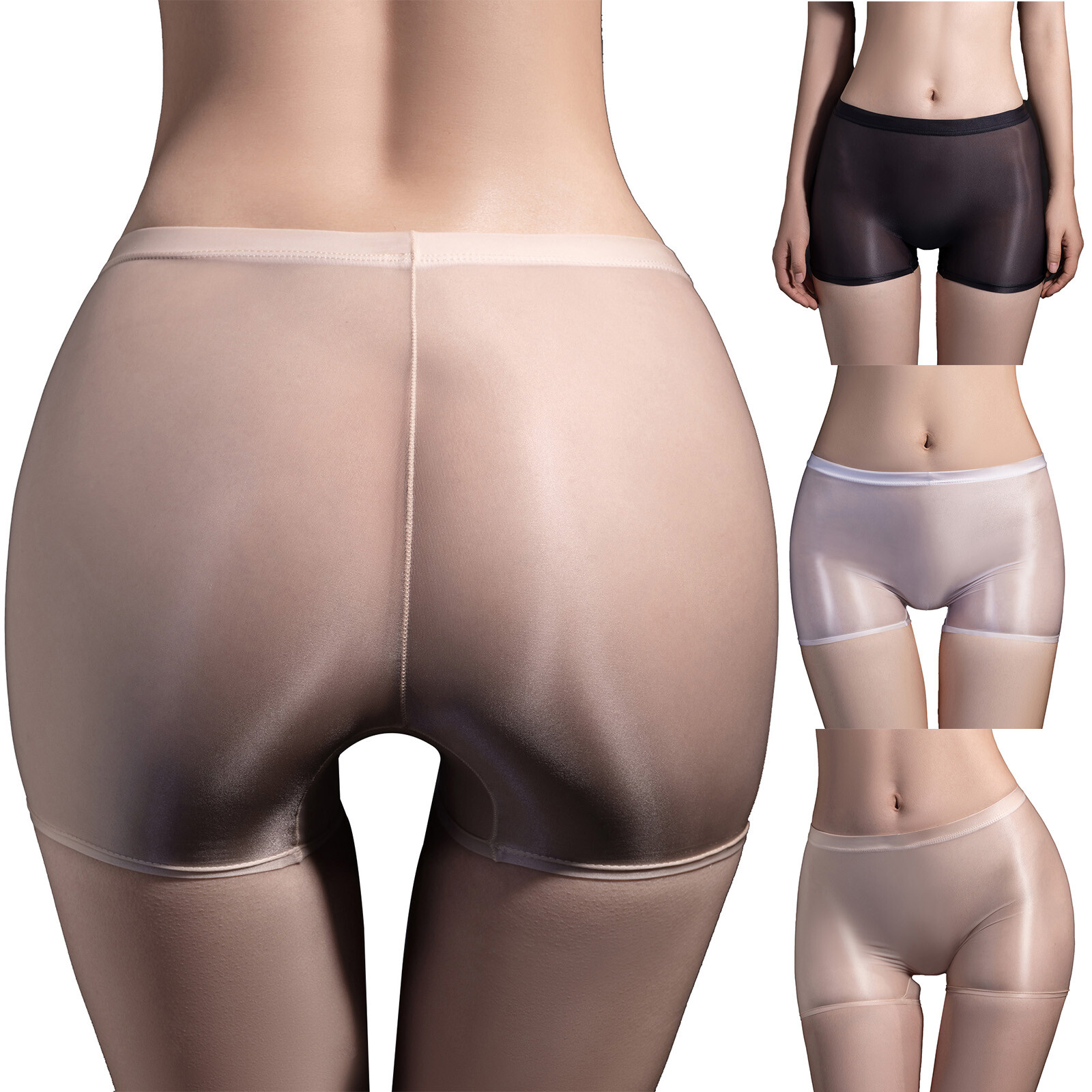US Womens Knickers Sheer Panties Sexy Boxer Shorts Safety Shorts For Skirts Oily