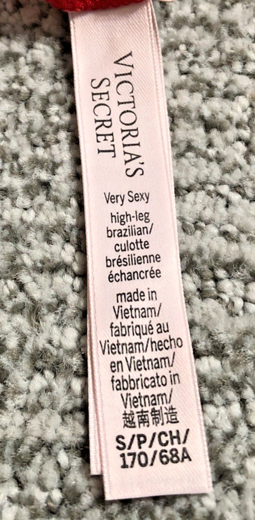 Victoria’s Secret Very Sexy NWT Small Red Spellout Shine Strap Brazilian Panty