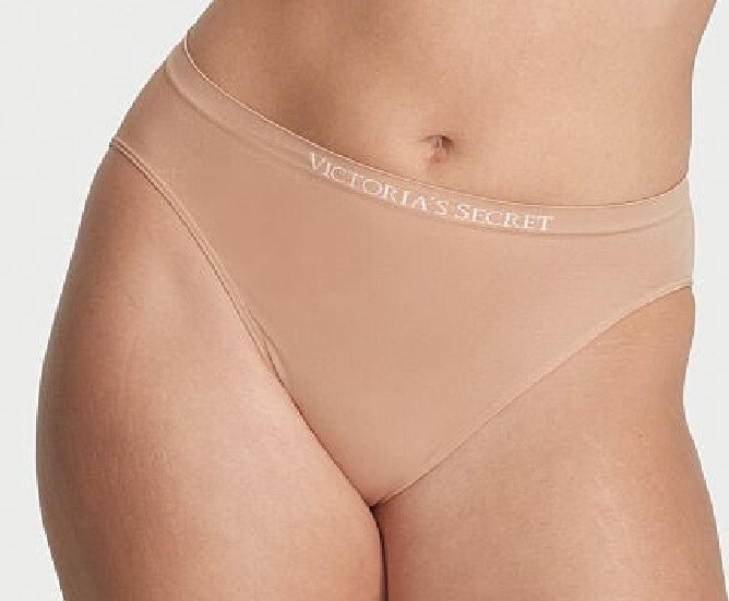 XS Beige SEAMLESS NO SHOW FULL COVER Victorias Secret High-Leg Waist Brief Panty