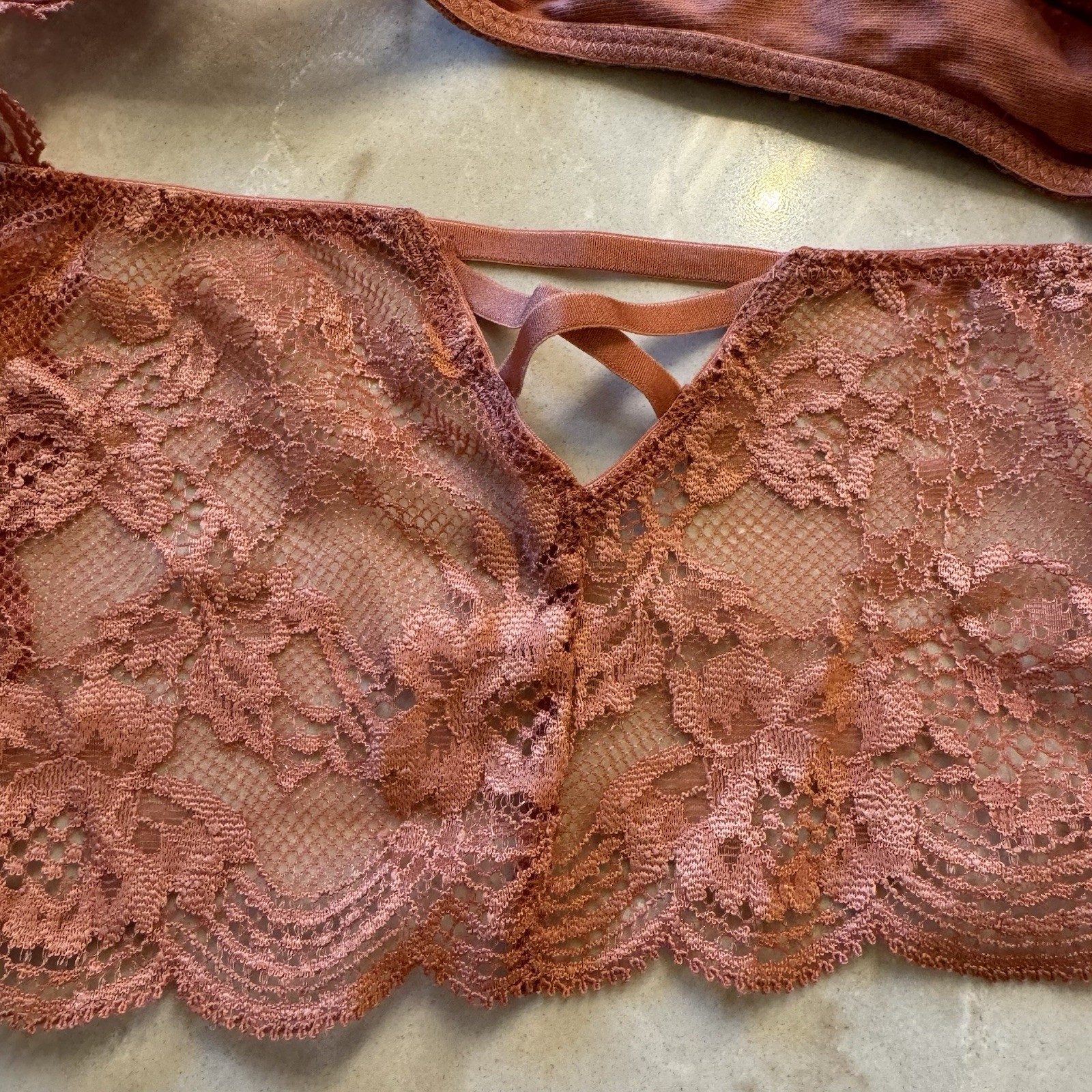NEW! VS Victoria’s Secret PANTY ~XL ~ Dream Angels THONG ~ ROSE COLOR LACE~ NWT