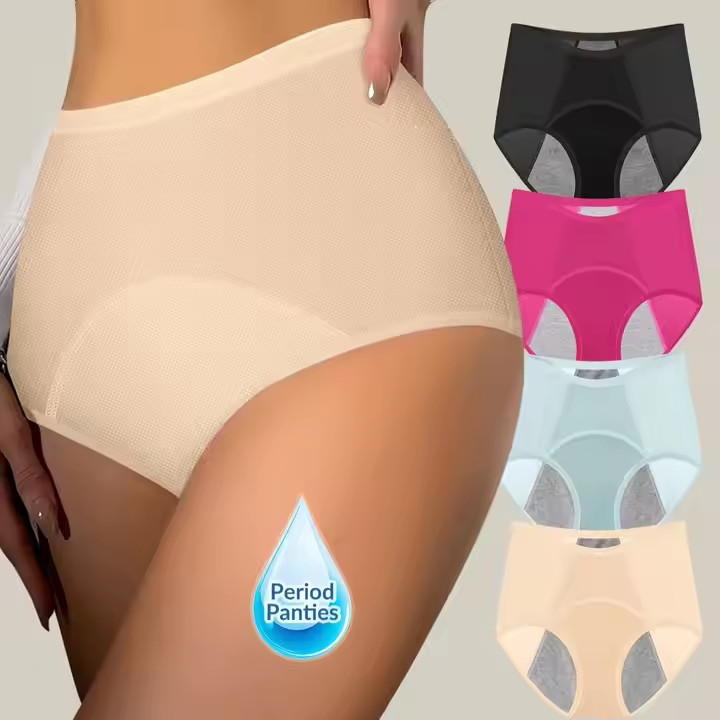 4Pack Waterproof Lady Pant Knickers Breathable Reusable Period Panties Underwear