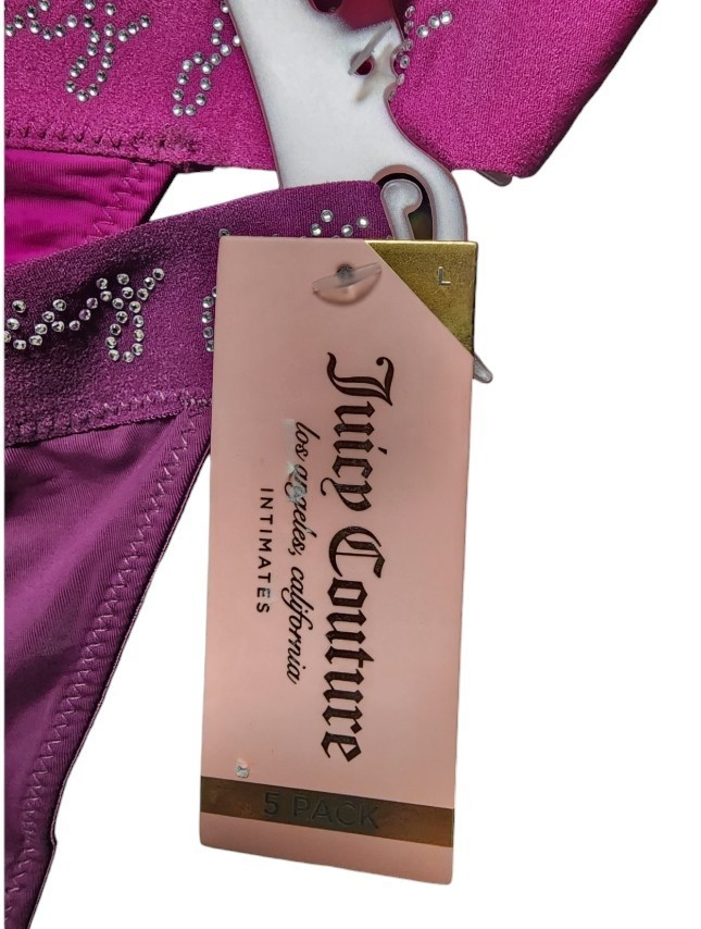 Juicy Couture Thong 5-Pack NWT Size L Cotton/Spandex Blend