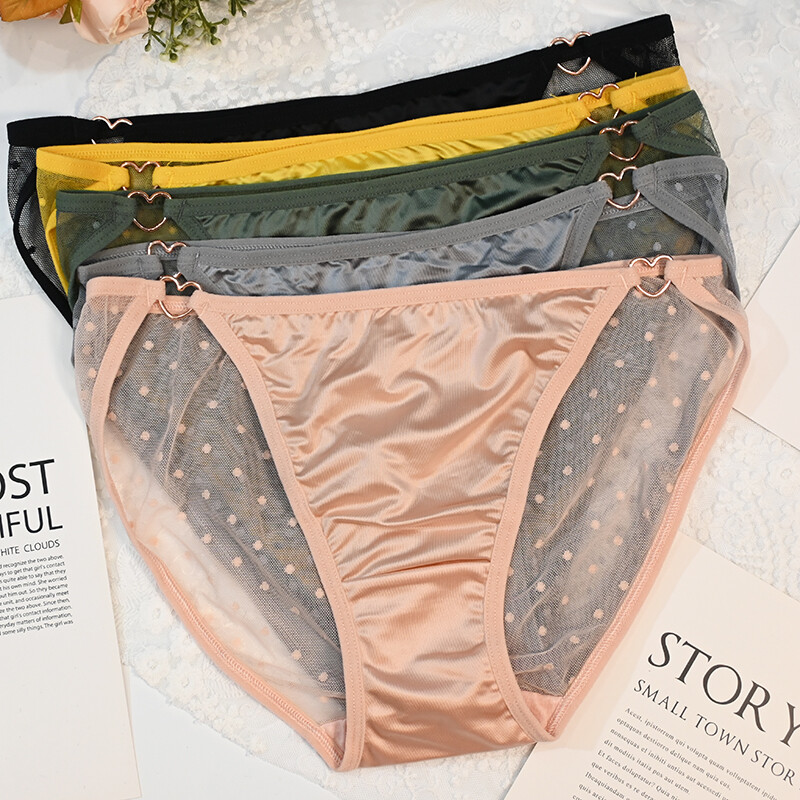 6-Pack Lot Sexy Women Sheer Satin Panties Bikinis Full Brief Underwear Lingeries