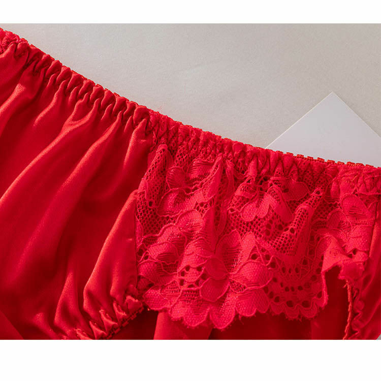 4 Pairs Girls 100% Silk Panties Lace Knickers Naughty Panties For Women Briefs