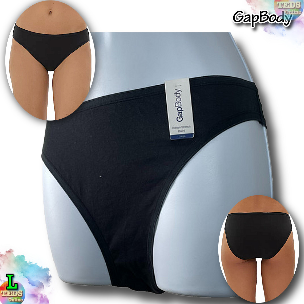 NWT GAP GapBody Women’s L Cotton Bikini Underwear GPW00274, True Black